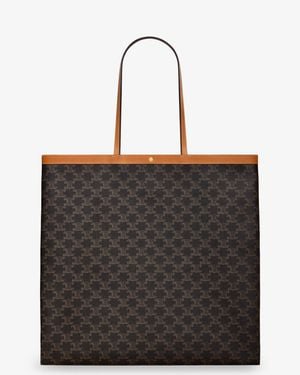 Celine Triomphe Fabric Shopper Bag - Black