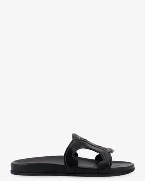 Celine Triomphe Leather Sandals - Black