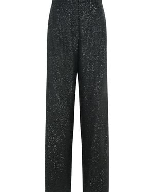 Max Mara 'Navigli' Viscose Blend Trousers - Black