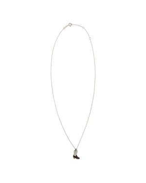 Aliita Necklace Cowboy Boot 9K - White