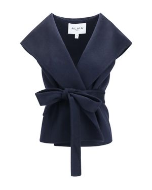 Alaïa Alaïa Cashmere Hooded Jacket - Blue