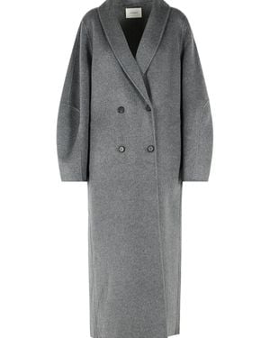 Lisa Yang 'Shawl' Wool Cashmere Coat - Grey