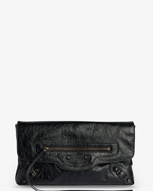 Balenciaga Le City Leather Clutch Bag - Grey