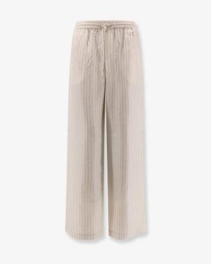 Rohe Silk Striped Trousers - Natural