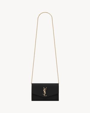 Saint Laurent "Uptown" Pouch With Chain - White