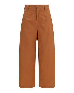 Chloé Chloé Cotton Canvas Barrel-Leg Trousers - Brown