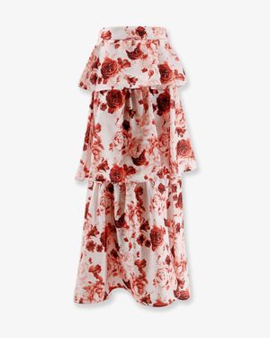 ACTUALEE Skirt Flounced Long - White