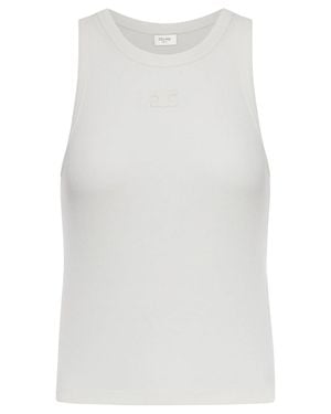Celine Silk Cotton Tank Top - White