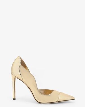 Jimmy Choo Brigitte 100 Liquid Metal Leather Pumps - Natural
