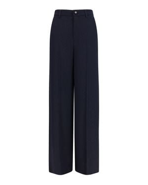 Gucci Diamond-Jacquard Trousers - Blue