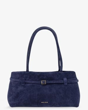 MANU Atelier Le Cambon East West Suede Shoulder Bag Dark - Blue