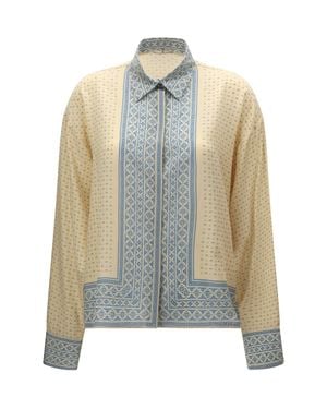 Ermanno Scervino Silk Shirt With Geometric Print - White