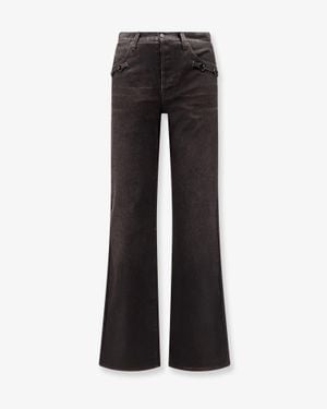 Gucci Cotton Denim Trousers With Horsebit Detail - Black