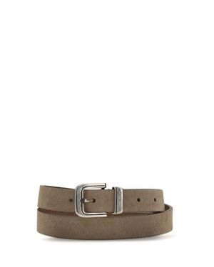 Brunello Cucinelli Suede Belt Koala - Grey