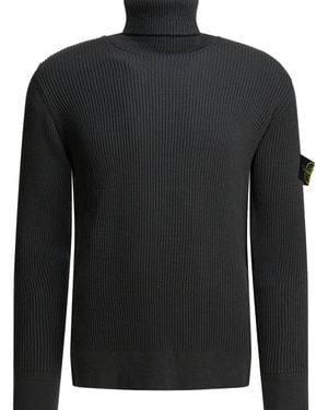 Stone Island Virgin Wool Knitwear - Black