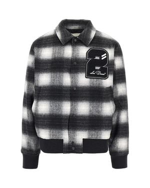 Les Deux Shadowcheck Varsity Jacket - Black