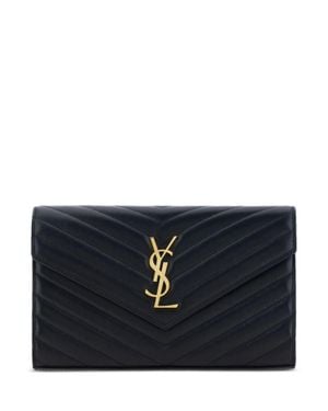 Saint Laurent "Cassandre" Pouch With Chain - Black