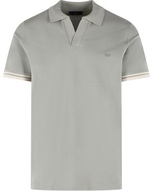 Fay Stretch Cotton Polo Shirt - Grey