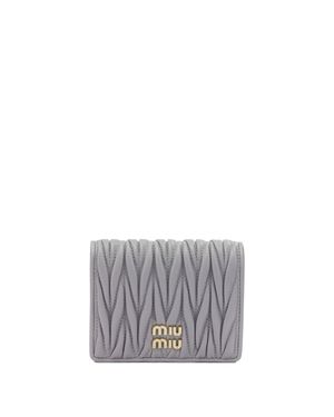 Miu Miu Lamb Leather Wallets & Card Holders - Grey
