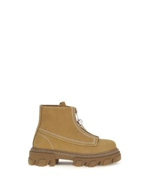 Ganni Cleated Boots - Natural
