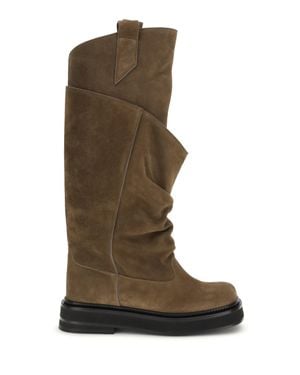 The Attico La Passeggiata Suede Boots - Green