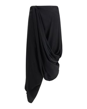 Margiela Asymmetric Midi Skirt - Black