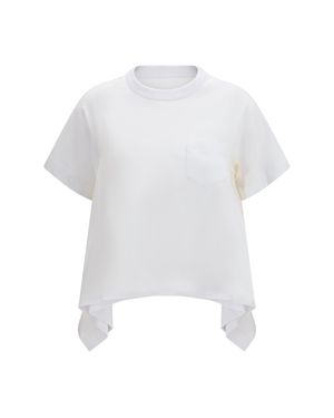 Sacai Pocket And Draped T-Shirt - White