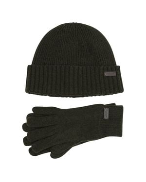 Barbour Carlton Beanie And Gloves Set - Black