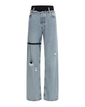 ALAINPAUL High-Waisted Jeans - Blue