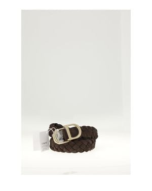 Dior Cd Logo Intrecciato Belt - White