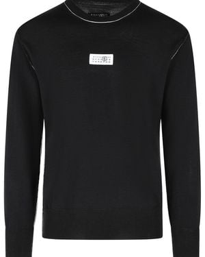 MM6 by Maison Margiela Virgin Wool Blend Jumper - Black