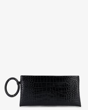 Tom Ford Aura Crocodile-Print Leather Clutch Bag - White
