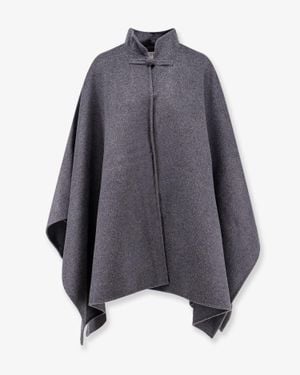 Rohe Wool Cape With Toggle - Blue