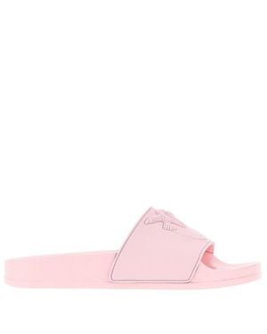 Pinko Love Birds Logo Rubber Slides - Pink