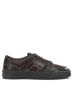 Santoni Low-Top Leather Trainers - Brown