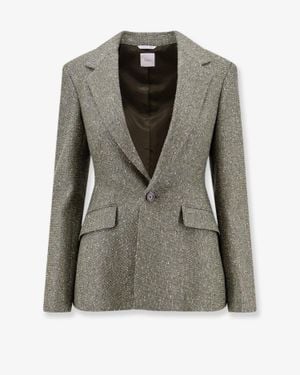 Dior Khaki Donegal Tweed Blazer With Sequins Embroidery - Green