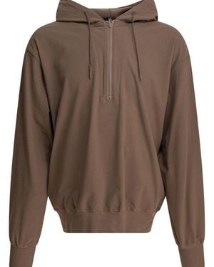 DAIWA PIER 39 Half Zipper Hoodie - Brown