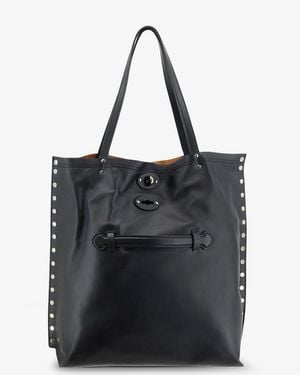 Zanellato A Spasso Leather Shopping Bag - Black