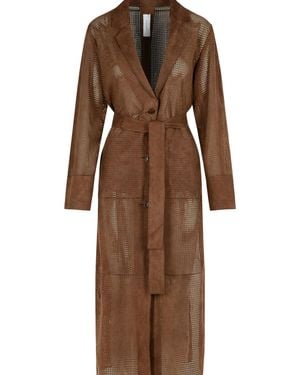 Bully Suede Trench Coat - Brown