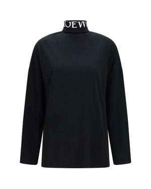 Loewe Cotton Turtleneck Top - Black