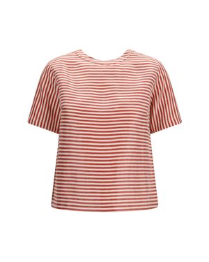 Cruna Short-Sleeved Linen T-Shirt - Pink