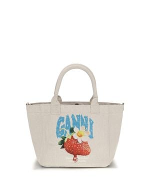 Ganni Small Easy Shoulder Bag Sunlight - White
