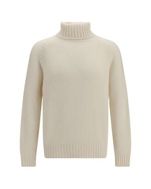 Umit Benan Cashmere Turtleneck Jumper Off - White