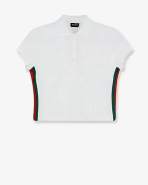 Gucci Cropped Fit Polo Shirt - White