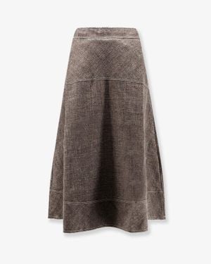 Soeur Janelle Linen Blend Skirt - Gray