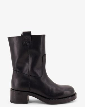 Alohas Rajan Leather Ankle Boots - Black