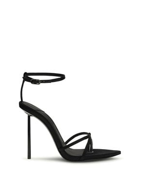 Le Silla Sandals Gisele Satin - Black