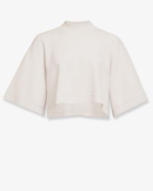 Alaïa Cropped Cotton Blend Top - White