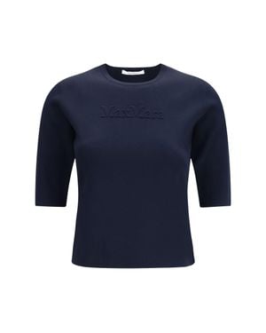 Max Mara Pure Mxpaustero T-Shirt Blu Marino - Blue