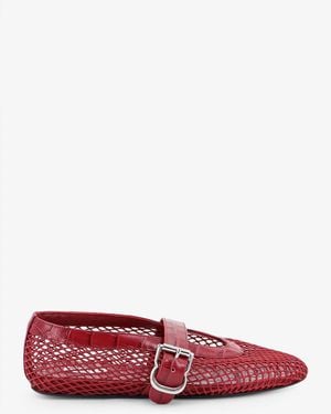 Alaïa Flat Leather Ballerinas - Red